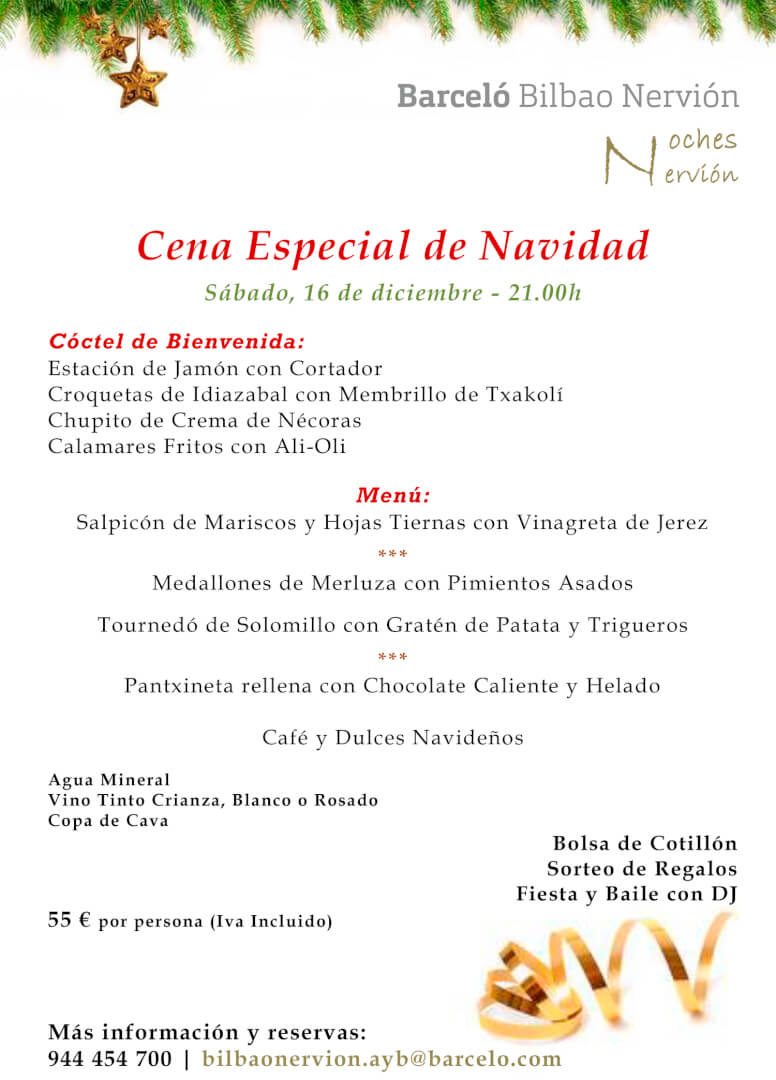 Cena y Fiesta de Navidad en el Hotel Barceló Bilbao Nervión