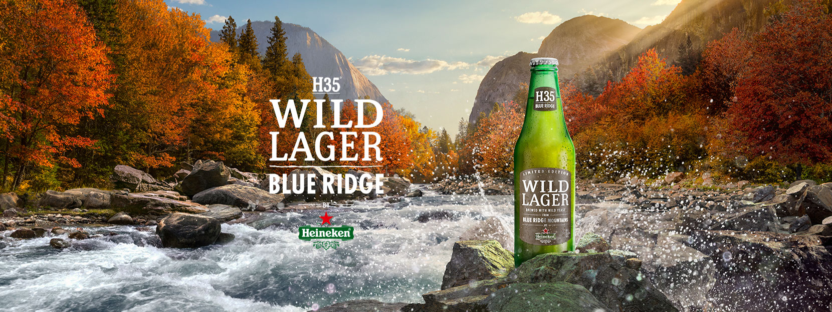 HEINEKEN® WILD LAGER BLUE RIDGE Hecha con levadura salvaje de las montañas Blue Ridge