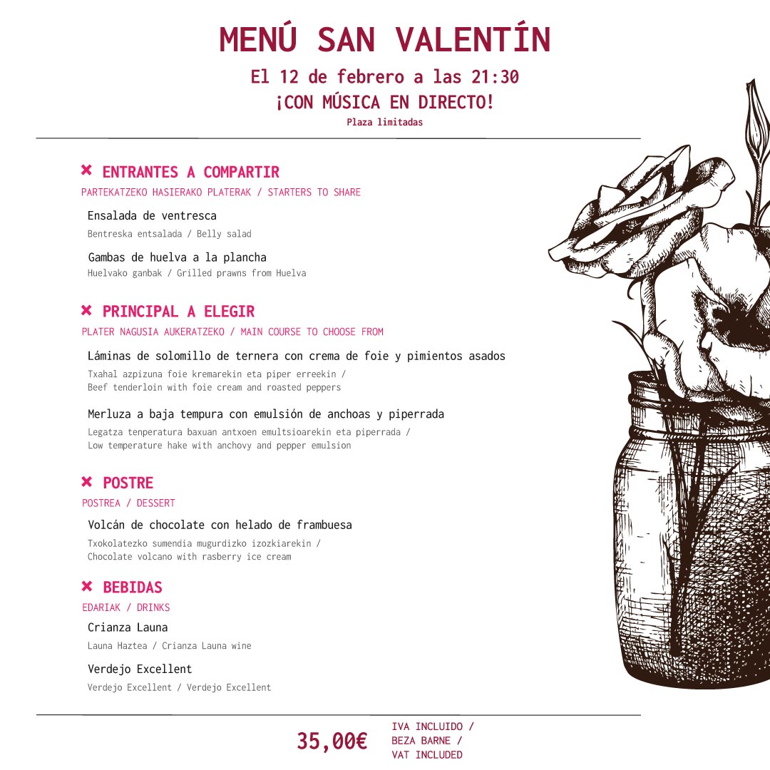 Menú San Valentín La Ribera
