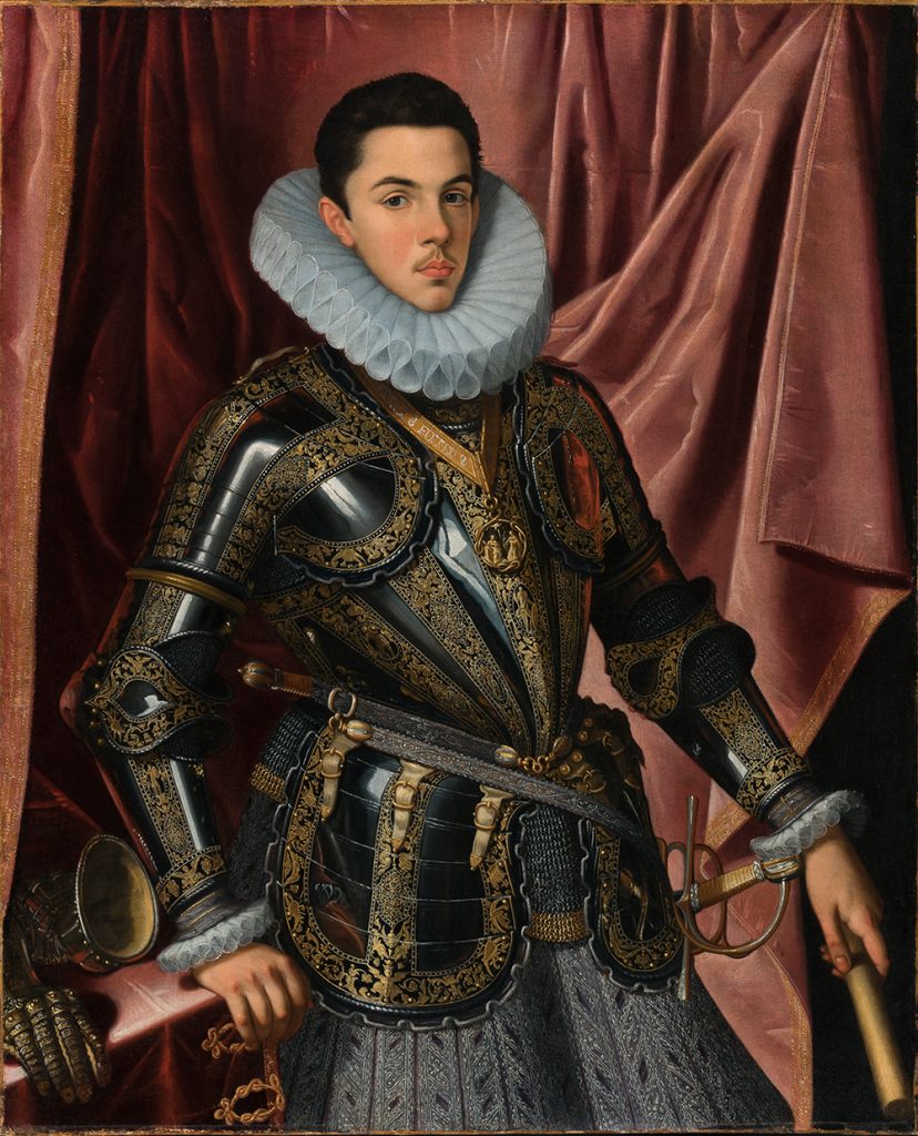 Pantoja de la Cruz, Juan Valladolid , c. 1553 - Madrid, 26/10/1608 Retrato del príncipe Felipe Manuel de Saboya c. 1604
Óleo
Lienzo
111,5 x 89,5 cm Adquirido en 1994