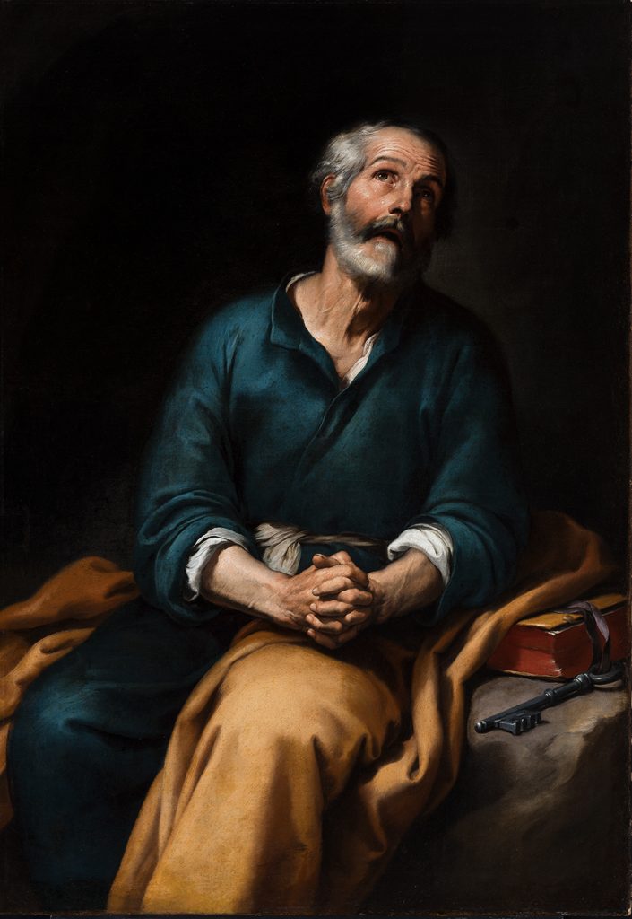 Murillo, Bartolomé Esteban Sevilla, 31/12/1617 - Sevilla, 03/04/1682
San Pedro en lágrimas
c. 1650-1655
Óleo
Lienzo
148 x 104 cm
Depósito de la Diputación Foral de Bizkaia a través de la dación del BBVA en 2000
