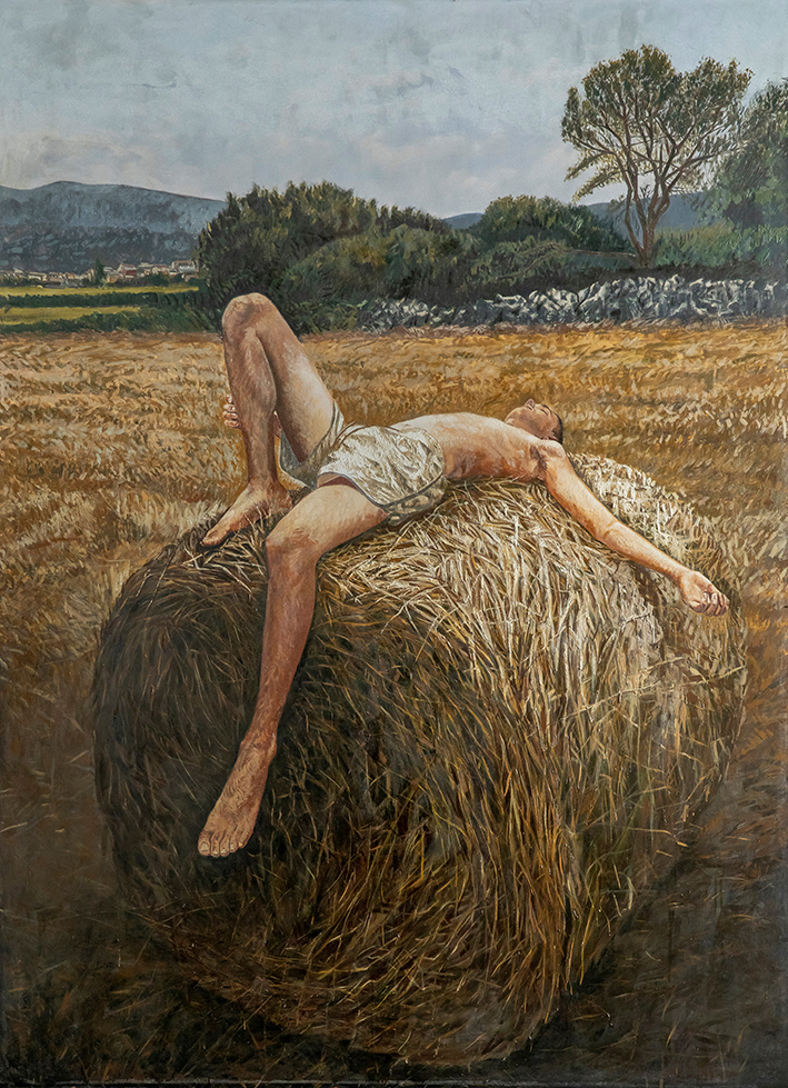 LAS VACACIONES DEL FAQUIR EN ARLÉS. Óleo sobre tabla greenpanel. 285 x 210 cm.