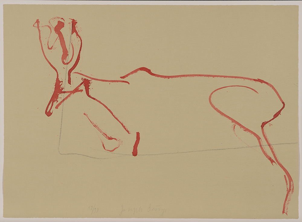 Joseph Beuys
(1921-1986)
Impreso por Matthieu AG, Dielsdorf
(Suiza)
Editado por Heiner Bastian aux
Editions Propyläen, Berlín
Sin título. Serie “Huella I”
1974
Litografía en color sobre papel
Adquirido en 1982