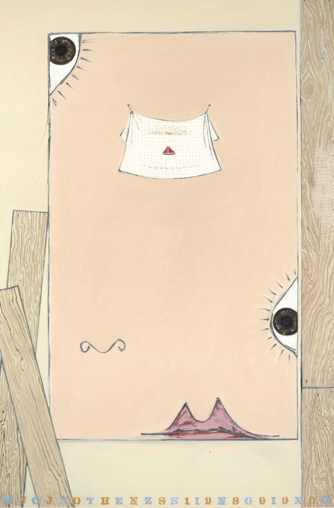 Jasper Johns
Montez cantando (Montez Singing), 1989–90
Óleo sobre lienzo, 193 × 127 cm
Colección del artista
© Jasper Johns, VEGAP, Bilbao, 2026
Foto Jamie Stukenberg, Professional Graphics Inc., Rockford, Illinois